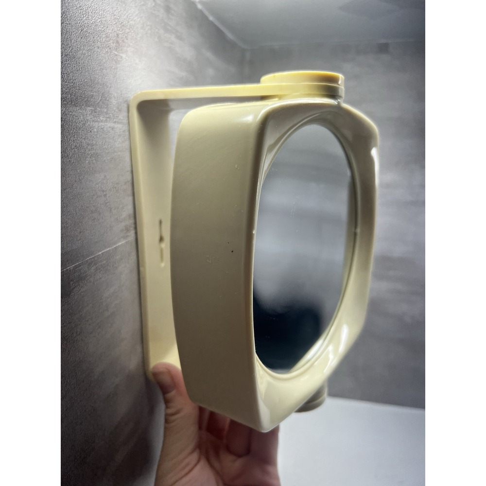 Vintage Ivory Acrylic Flip Mountable Or Table Vanity Mirror 2 Sided - Picture 6 of 6